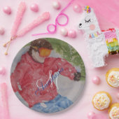 丘のスキーヤーのパーティーのモノグラム ペーパープレート (パーティー)