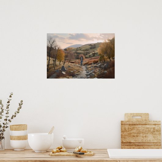 丘のハイカー ポスター (キッチン)