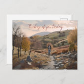 丘のハイカー ポストカード (正面/裏面)