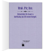 -丘のバースデー・カード上のおもしろいな猫好き (内側 (右))