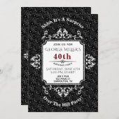 丘のパーティーの招待上のゴシック様式スカルのペイズリー 招待状 (正面/裏面)