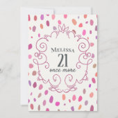 丘のマイル標石の誕生日にかわいいピンク 招待状 (正面)