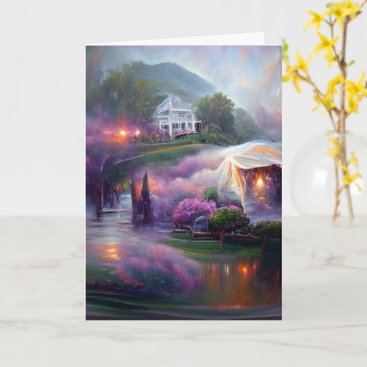 丘の一階にあるドリーミー・フステリア カード (黄色い花)