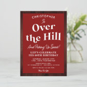 丘の上おもしろいで任意の年齢の誕生日パーティー 招待状 (スタンド正面)