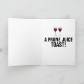 丘の上おもしろいの誕生日プルーンジュースカード カード (内部)