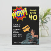 丘の上おもしろい誕生日招待状 – 任意の年齢の男性 招待状 (スタンド正面)