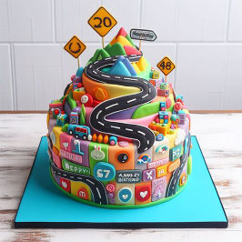 丘の上お誕生日ケーキ カード