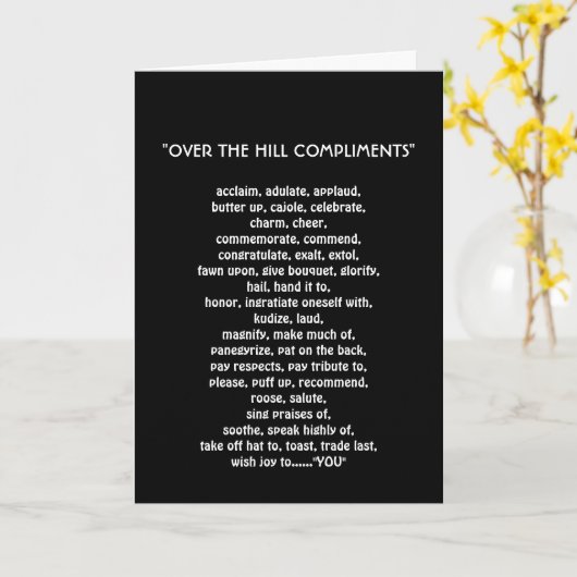 丘の上でお世辞 カード (黄色い花)