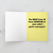 丘の上でホット女の子のおもしろい誕生日カード シーズンカード (内部)