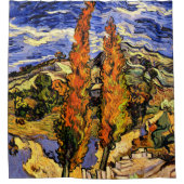 丘の上にポプラを2つ シャワーカーテン (正面)