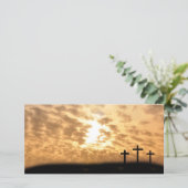 丘の上に十字架イースター"彼は上昇している"写真カード シーズンカード (スタンド正面)