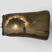 丘の上に立って大きな丘を見ている人 ゴルフヘッドカバー (正面)