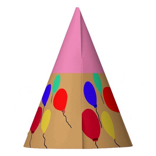 丘の上に30位のピンクのカップケーキの風船の帽子 パーティーハット (裏面)