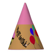 丘の上に30位のピンクのカップケーキの風船の帽子 パーティーハット (右)