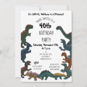 丘の上のおもちゃ恐竜の男の誕生日パーティー 招待状 (正面)