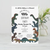 丘の上のおもちゃ恐竜の男の誕生日パーティー 招待状 (スタンド正面)