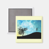 丘の上のバスケット#2 マグネット (正面/裏面)