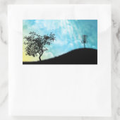 丘の上のバスケット#2 長方形シール (バッグ)