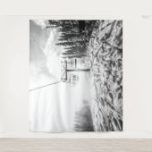 丘の上のパウダー//白黒スキリフト タペストリー (正面)