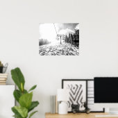 丘の上のパウダー//黒と白のスキリオ ポスター (ホームオフィス)