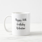 丘の上のフィフティ・フィフティ 50歳の誕生日 コーヒーマグカップ (左)