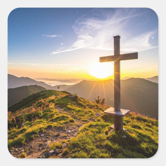 丘の上の十字架 スクエアシール (正面)