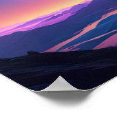 丘の上の垣間見る星空の谷 ポスター (角)