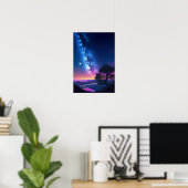 丘の上の垣間見る星空の谷 ポスター (ホームオフィス)