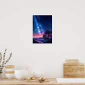 丘の上の垣間見る星空の谷 ポスター (キッチン)