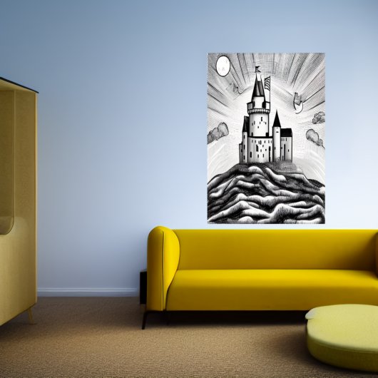 丘の上の城 | AIアートポスター ポスター