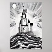 丘の上の城 | AIアートポスター ポスター (正面)