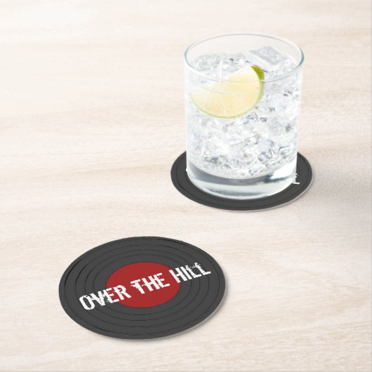 丘の上の岩Nロール記録周り ラウンドペーパーコースター (インサイチュ)