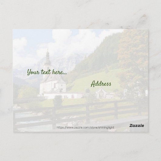 丘の上の教会 ポストカード (裏面)