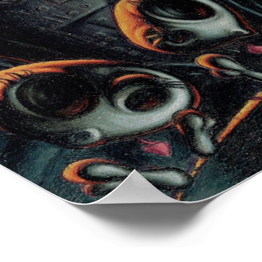 丘の上の日没 ポスター (角)