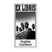丘の上の木々Ex Libris ラベル (正面)