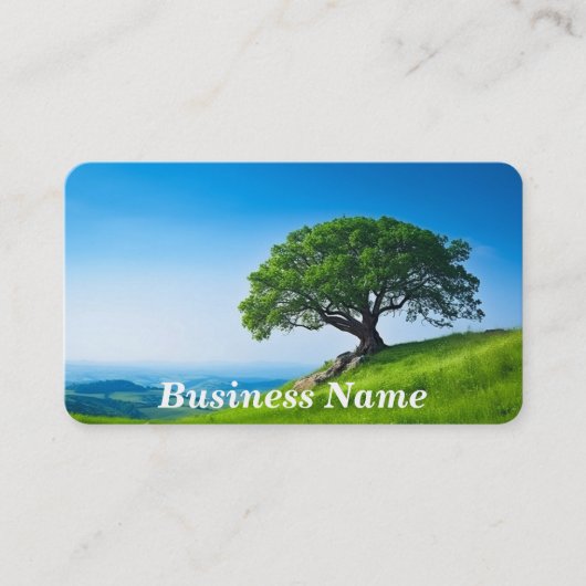 丘の上の木と青空 名刺 (正面)