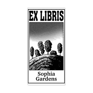 丘の上の木Ex Librisゴム印 ラバースタンプ