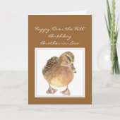 丘の上の義理の兄弟誕生日おもしろいダック カード (正面)