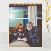 丘の上の誕生日おもしろカードカード カード (黄色い花)