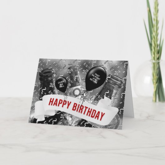 丘の上の誕生日バケットオブビール カード (正面)