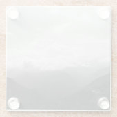 丘の上の雲と白黒の写真 ガラスコースター (裏面)