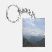 丘の上の雲スカイブルーカラー写真 キーホルダー (正面左)