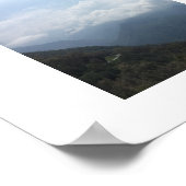 丘の上の雲スカイブルーカラー写真 ポスター (角)