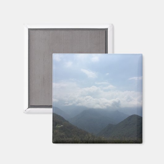 丘の上の雲 青い空のカラー写真 マグネット (正面/裏面)