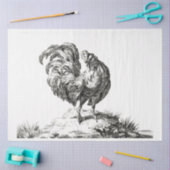 丘の上の鶏のデコページヴィンテージファーム 薄葉紙 (クラフト)