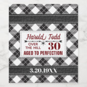 丘の上の黒と白の格子縞 ワインラベル (シングルラベル)