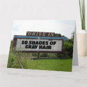 丘の上を演劇誕生日でドライブおもしろい カード (正面)