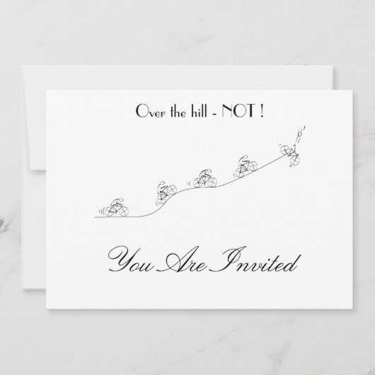 丘の上を行く自転車カスタマイズ招待状 招待状 (正面)