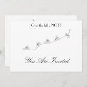 丘の上を行く自転車カスタマイズ招待状 招待状 (正面/裏面)