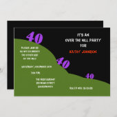 丘の上40th誕生日パーティー招待状 招待状 (正面/裏面)